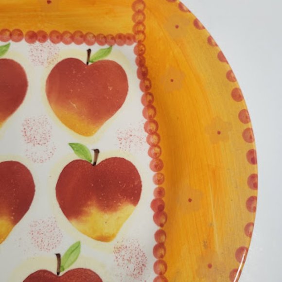 APPLE PLATE HAND PAINTED DESIGN BY TRADITIONS 12.5" DIAMETER - Picture 4 of 5